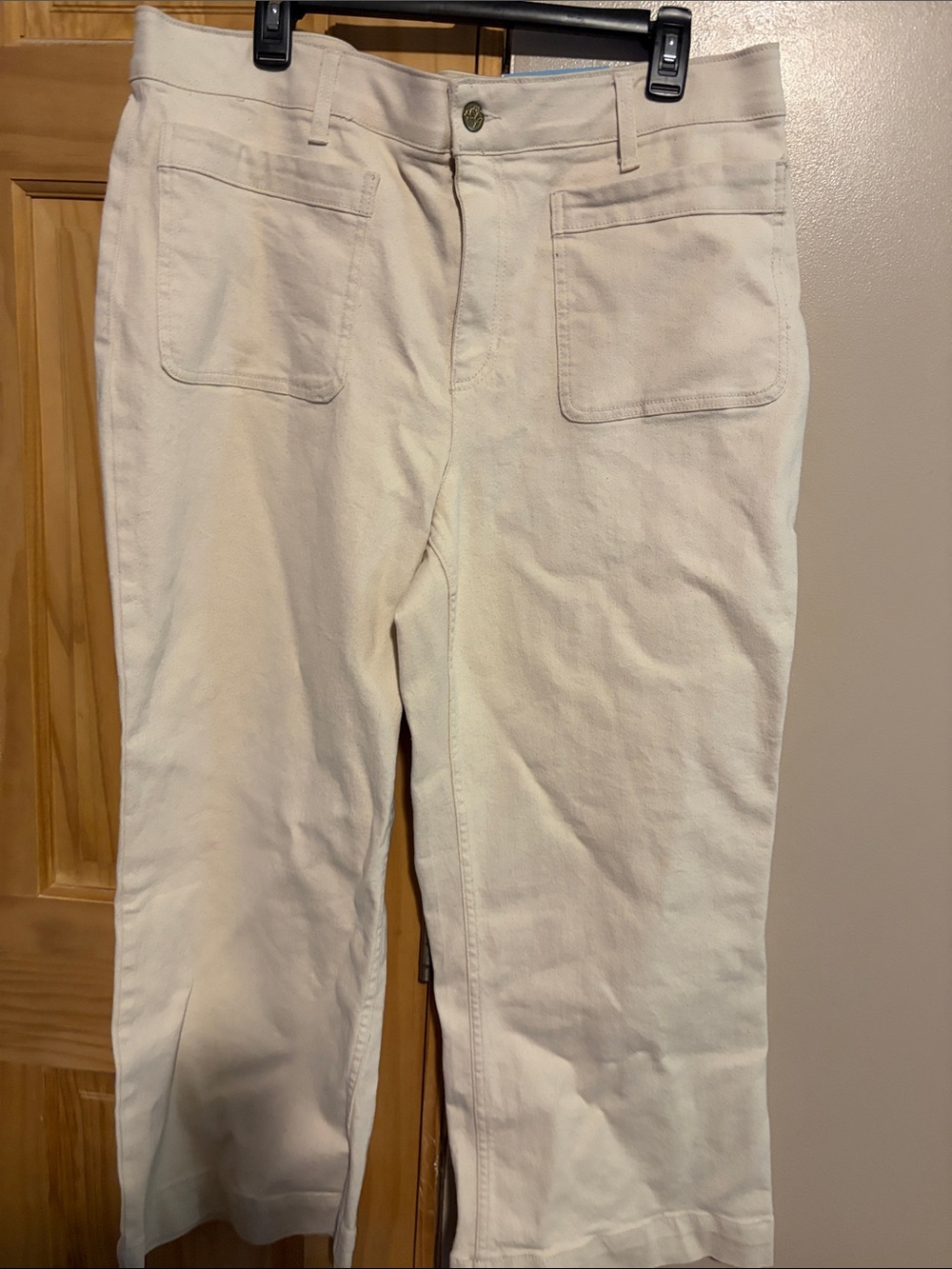 Draper James Cream Cropped Utility Pants